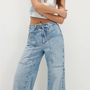 Free People CRVY Outlaw Wide-Leg Jeans Size L NWT